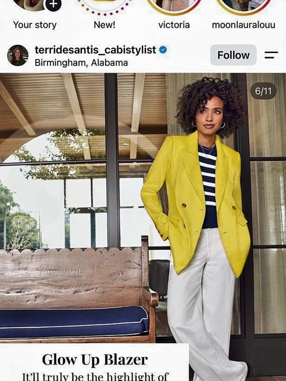 Cabi Glow Up Blazer Double-Breasted Yellow Blazer Size Medium